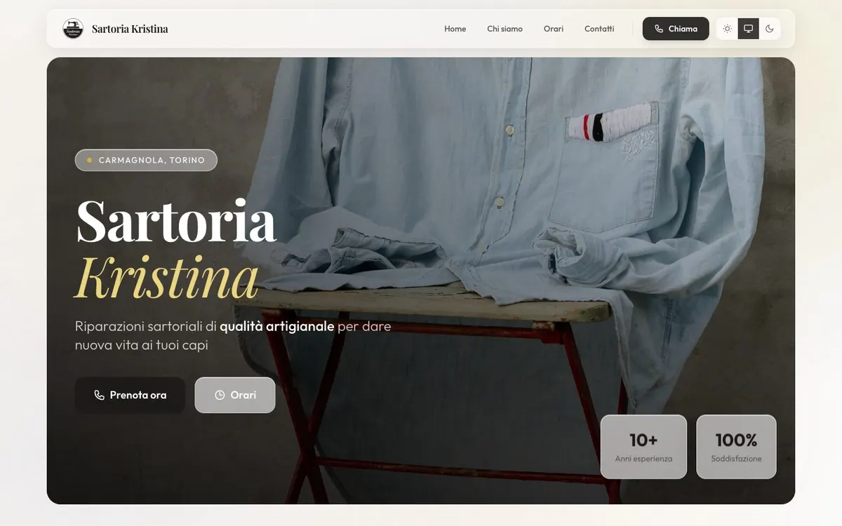Sito Sartoria Kristina realizzato da Bitora